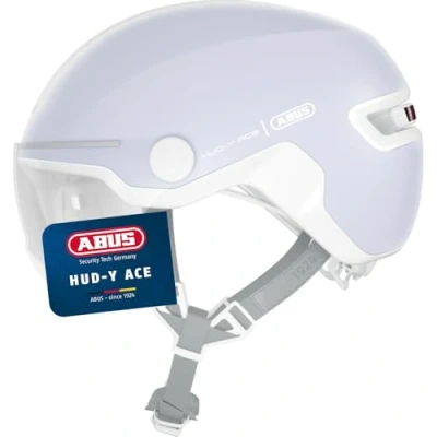 Abbildung von ABUS Stadthelm HUD Y ACE stylischer Fahrradhelm mit Visier und magnetischem, aufladbarem LED Rücklicht für Damen Herren Pure Lavender, Größe S