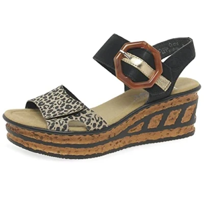 Abbildung von Rieker Keilsandalette, Damen, Größe: 39, Beige Schuhe