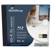 Abbildung von MediaRange BD R XL 100GB, 4 fache Schreibgeschwindigkeit Inkjet fullsurface, einzelne Disc im Jewelcase