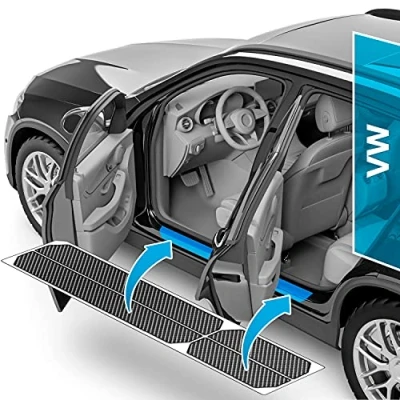 Abbildung von uProtect Auto Einstiegsleisten Schutz für VW Passat B9 3J I 2024 2025 Schutzfolie Autotür Zubehör Zierleisten Lackschutzfolie Carbon Schwarz