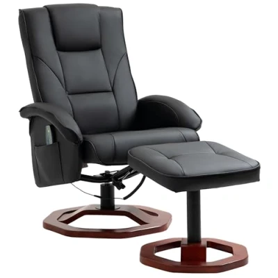 Abbildung von HOMCOM Massagesessel mit Fußhocker, Liegefunktion Fernsehsessel Massagefunktion (Relaxliege, 2 St., Relaxsessel), Liegefläche 107cm, mehrfach verstellbar