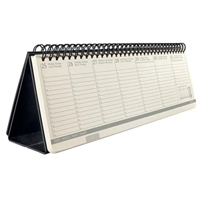 Abbildung von SIGEL C2480 Tischkalender Querkalender 2024, large, schwarz, Hardcover, 2 Seiten = unten Woche / oben Notizseite, 132 Seiten, zum Aufstellen, PEFC zertifiziert, Conceptum