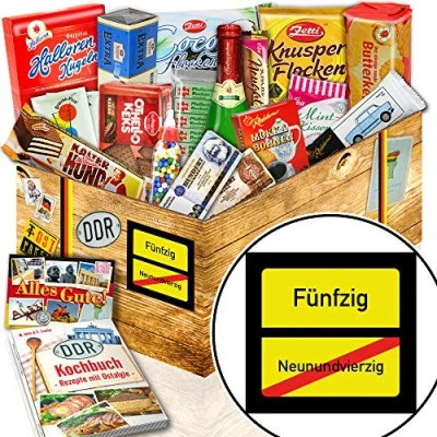 Abbildung von Ortsschild 50 ++ Süße DDR Waren Geschenke zum Geburtstag Frau