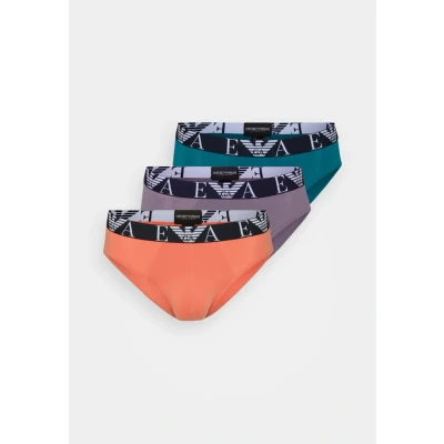 Abbildung von Emporio Armani Brief 3 PACK Slip, Herren, Größe: Small, Shark/coral/dark green