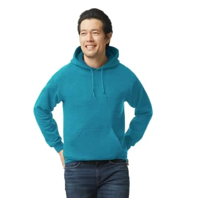 Abbildung von Gildan Unisex Fleece Hoodie Sweatshirt, Style G18500, Multipack Hemd, Antiker Saphir (1er Pack), Large