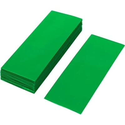 Abbildung von ISOLATECH 100 Stk PVC Schrumpfschlauch geschnittene 72mm Stücke grün ohne Kleber Flachmaß 30mm (Ø19,1mm) Schrumpfverhältnis 2:1 zum Isolieren von 18650 Akku Batterien unbeschriftet (Ø19,1mm 72mm)