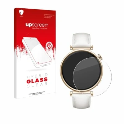 Abbildung von upscreen Schutzglas für Huawei Watch GT 4 (41mm) Schutzfolie, Glas Folie [Klar, 9H Panzerschutz, Anti Fingerprint]