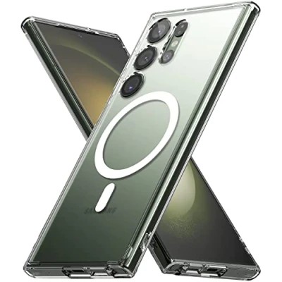 Abbildung von Ringke Fusion Magnetic Kompatibel mit Samsung Galaxy S23 Ultra 5G (2023) Hülle Magnetisches Kabelloses Laden, Satin Textur Anti Fingerprint HandyHülle Matte Clear