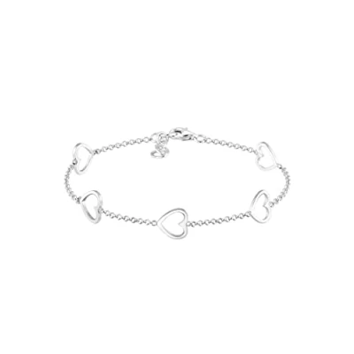 Abbildung von Elli HERZ Liebe Cutout Basic Trend Romantik Armband, Damen, Größe: 16, Silber