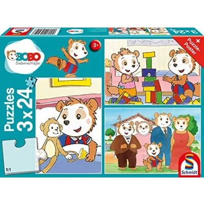 Abbildung von Schmidt Spiele Puzzle Bobo Siebenschläfer Freunde und Familie 56414, 24 Puzzleteile