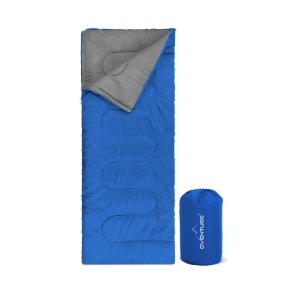Abbildung von Oventure Schlafsack SleepPlus blau 3 Jahreszeiten Komfortabel bis 8 C Für Camping, Übernachtung und Feste