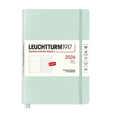 Abbildung von LEUCHTTURM1917 367776 Wochenkalender &amp; Notizbuch Softcover Medium (A5) 2024, 12 Monate, Mint Green, Englisch