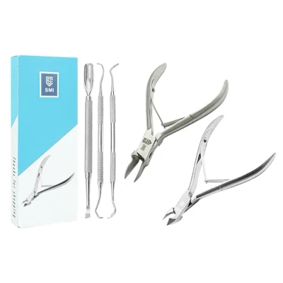 Abbildung von SMI Nagelhautzange Fußpflegeset Nagelhautzange, Eckenzange, Nagelhautschieber, Eckenheber, Hand und Fußpflegeset, 5 tlg., mit Nagelheber Fußpflege set