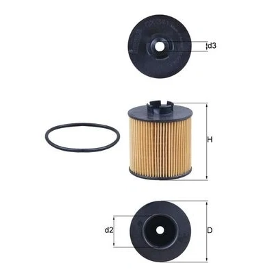 Abbildung von MAHLE ORIGINAL Ölfilter OX 341D AUDI; SEAT; SKODA; VW