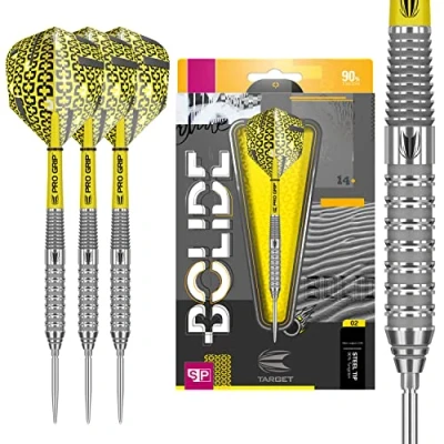 Abbildung von Target Darts Bolide 02 90 Prozent Wolfram Swiss Point Steeldarts Set (23Gr), Gelb