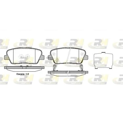Abbildung von ROADHOUSE 21274.02 Bremsbelagsatz Hinterachse mit akustischer Verschleißwarnung Klebefolie Zubehör HYUNDAI: i30 II Coupe, SANTA FE 2