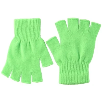 Abbildung von Boland Kostüm Fingerlose Strickhandschuhe neongrün, Handschuhe als Basic für Deinen Neon Style