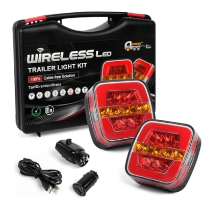 Abbildung von Yuanjoy Kabellose Rücklichter Set, 12/24V Magnetische Anhänger Beleuchtung, Dynamische LED Rückleuchten für LKW, Wohnwagen oder LKW Heck ECE EMV