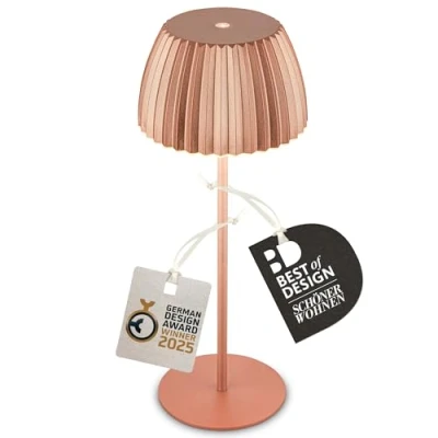 Abbildung von LED Akku Tischlampe Brilo unplugged Riffle, kupferfarben