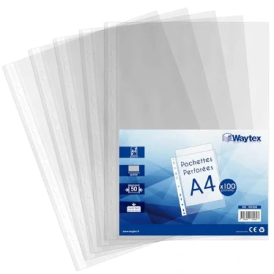 Abbildung von Waytex 931304 Klarsichthüllen, A4, 50 Mikron, 100 Stück