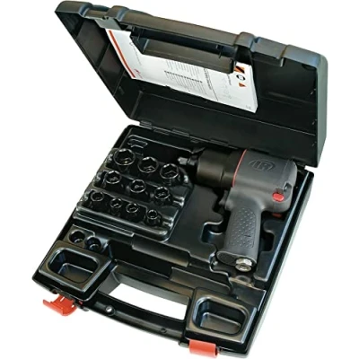 Abbildung von Ingersoll Rand 2130XP K Drehschlagschrauber Set mit 10 Steckschlüsseln 816 Nm Drehmoment Aluminiumgehäuse Schwarz