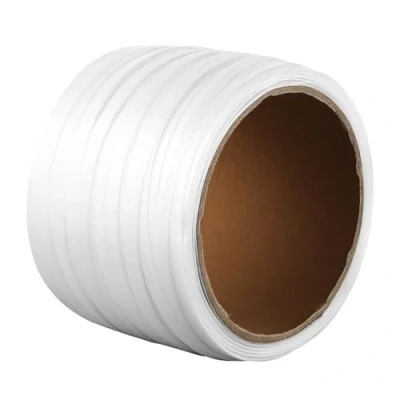 Abbildung von VEVOR Umreifungsband gewebt, 200 Länge x 1,27 cm Breite 0,8 mm Dicke, 400 kg Bruchfestigkeit, Umreifung Textilband für Paletten, tragbare, starkes Kraftband, weiß