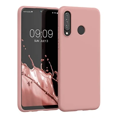 Abbildung von kwmobile Hülle kompatibel mit Huawei P30 Lite weiches TPU Silikon Case Cover geeignet für kabelloses Laden Winter Rose