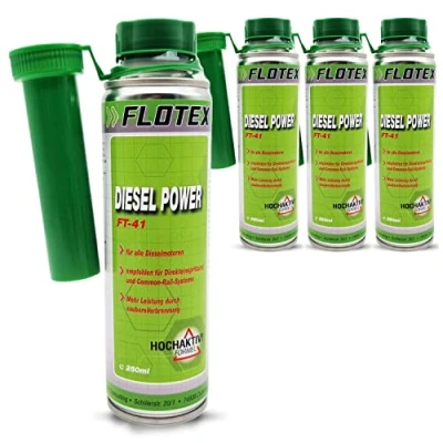 Abbildung von Flotex Diesel Power, 4 x 250ml Additiv Kraftstoffsystemzusatz für alle Dieselmotoren