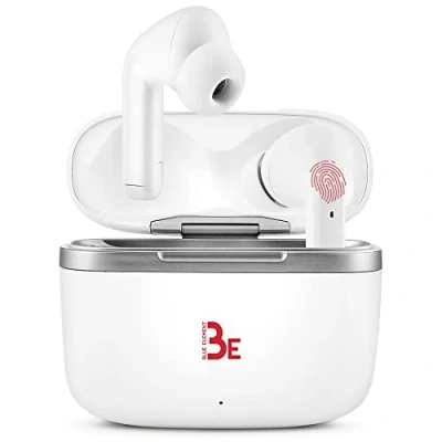 Abbildung von BlueElement LIVE ANC 5.1 Kabelloses Bt Headset mit aktiver (ANC), 4 eingebauten 16 Stunden Akkulaufzeit, USB C Schnelllade Case für iOS/Android NEU BE 2 WHITE Weiß Standard