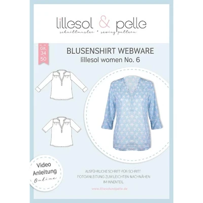 Abbildung von lillesol &amp; pelle Schnittmuster Women No.6 Blusenshirt Webware in Größe 34 50 zum Nähen mit Foto Anleitung und Video