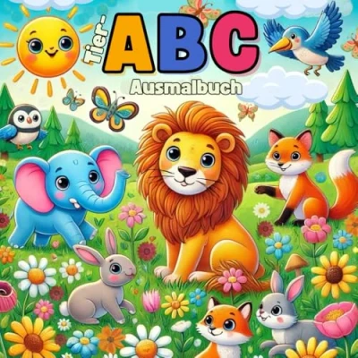Abbildung von Tier ABC Ausmalbuch: Ausmalbuch für Kinder Lustiges Alphabet mit süßen Tieren zum Ausmalen Spielerisch Buchstaben lernen und Kreativität fördern!
