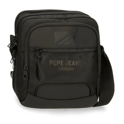 Abbildung von Pepe Jeans Bromley Umhängetasche, groß, Schwarz, 22 x 27 8 cm, Polyester, Talla única, Große Umhängetasche