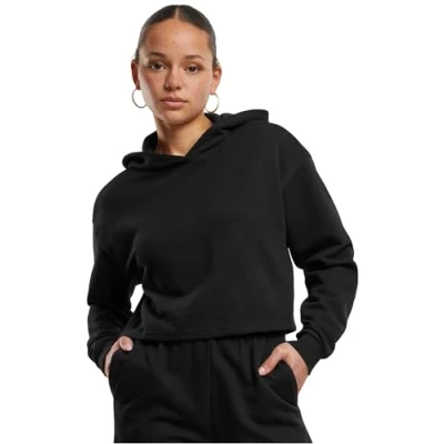 Abbildung von Urban Classics Damen Kapuzenpullover Ladies Oversized Cropped Light Terry Hoodie, lässiger Hoodie für Frauen, kurz geschnitten