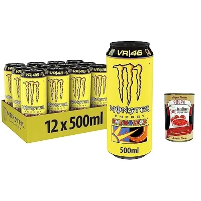 Abbildung von 48x Monster Energy The Doctor koffeinhaltiger Drink mit prickelndem Zitronen Geschmack 500ml + Italian Gourmet polpa 400g