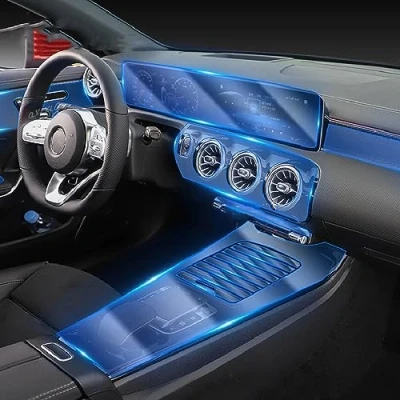 Abbildung von PACSCI Autoinnenraum Mittelkonsole Transparentes TPU Schutzfolie Kratzfest, Für Mercedes Benz A Klasse W177 A180 A200 A250 2019 2022