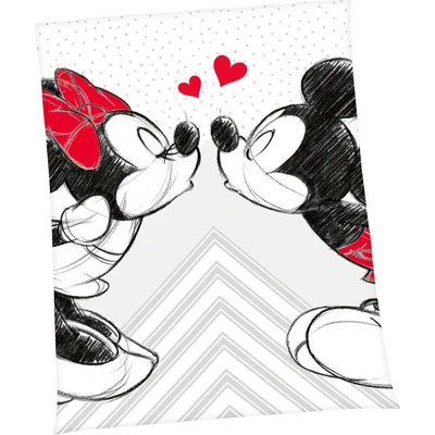 Abbildung von Disney Wohndecke &quot;Disney&#039;s Mickey und Minnie Mouse&quot;, mit liebevollem Motiv, Kuscheldecke