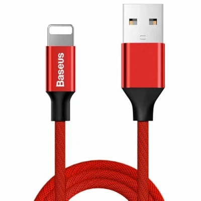 Abbildung von Baseus Yiven Stoff geflochtenes USB / Lightning Kabel 1.8M rot (CALYW A09)