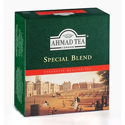 Abbildung von Ahmad Tea Special Blend Schwarzer Tee mit Bergamotte Spezialmischung Assam &amp; Ceylon Doppelkammer Teebeutel Band 2g pro Portion 100