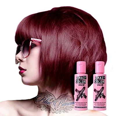 Abbildung von 2x Crazy Color Semi Permanente Haarfarbe 100ml (Bordeaux Red Rot)