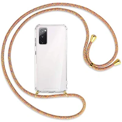 Abbildung von mtb more energy® Handykette kompatibel mit Samsung Galaxy S20 FE (SM G780, 6.5&#039;&#039;) Rainbow/Gold Smartphone Hülle zum Umhängen Anti Shock Full TPU Case