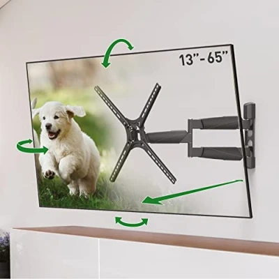 Abbildung von Barkan 53.5cm Lange TV Wandhalterung, 13 65 Zoll Schwenkbar/Neigbar/Vollbewegung luxuriösen Halterung, hält bis 36Kg, extra Langer Auszug, für LED OLED LCD, Max. VESA 400x400