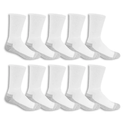 Abbildung von Fruit of the Loom Herren 10 Pair Everyday Work Crew Lssige Socken, Weiß, Einheitsgröße (10er Pack)