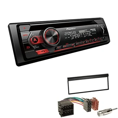 Abbildung von Pioneer DEH S320BT 1 DIN Autoradio Bluetooth CD Tuner USB Spotify inkl. Einbauset passend für Skoda Fabia 1999 2004 schwarz