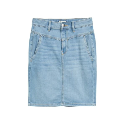 Abbildung von TOM Tailor MIT Stretchanteil Jeansrock, Damen, Größe: 36, Clean light stone blue denim