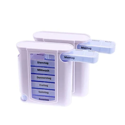 Abbildung von BigDean Pillendose 2er Set Pillenbox Tablettendose Medikamentenbox Turm Tower (2 St)