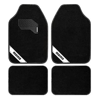Abbildung von Momo Komplett Set 4 Stück Universal Autofussmatten 012 Schwarz/Weiss