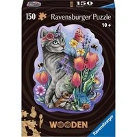 Abbildung von Wooden Puzzle Frühlingskatze