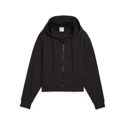 Abbildung von Puma HER Bequeme kurze Kapuzenjacke Damen Mit Plain Black Größe: XL