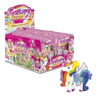 Abbildung von GALUPY UNICORN Einhorn Spielzeug zum Sammeln Komplette Schachtel mit 24 Figuren