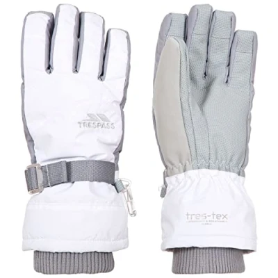Abbildung von Trespass Vizza II, White, 14/16, Warme Gepolsterte Wasserdichte Handschuhe für Kinder / Jugendliche Mädchen 10 17 Jahre, 12 Weiß